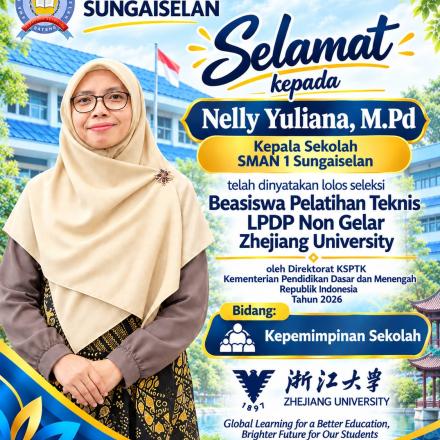 Prestasi Kepala Sekolah SMAN 1 Sungaiselan